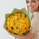 Желтые розы в букете от 9 шт. Желтые розы в букете от 9 шт.