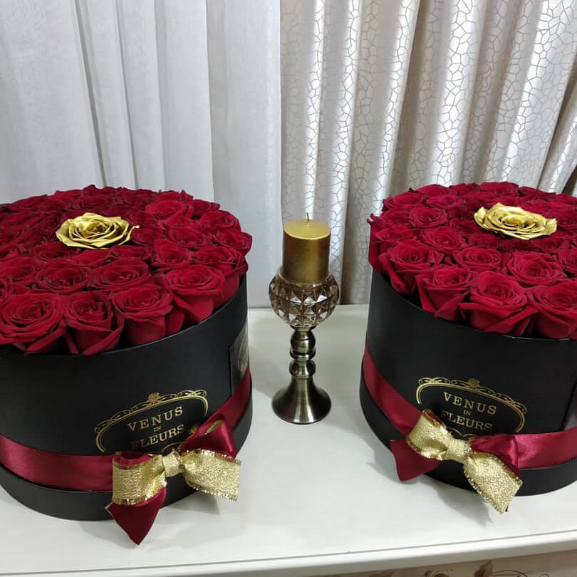 Красные розы в коробке от 9 шт. Красные розы в коробке от 9 шт.