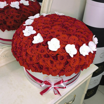 Красные с орхидеями (шар) - 201 шт.