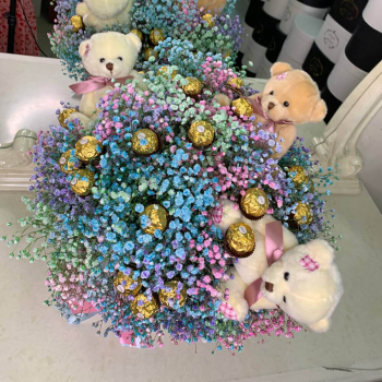 Гипсофила со сладостями и мишками