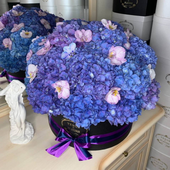 Гортензии с белыми орхидеями - 51 шт. Гортензии с белыми орхидеями - 51 шт.