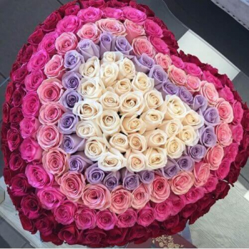 Нежная радуга (сердце)  от 81 шт.