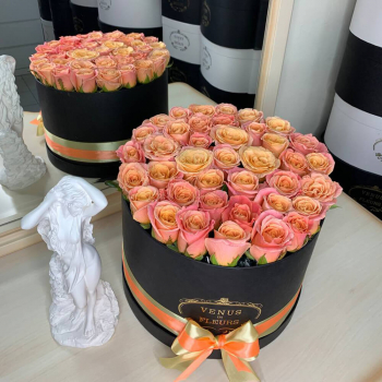 51 оранжевая роза в коробке 51 оранжевая роза в коробке