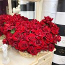 Красные французские розы в корзине от 25 шт. Красные французские розы в корзине от 25 шт.