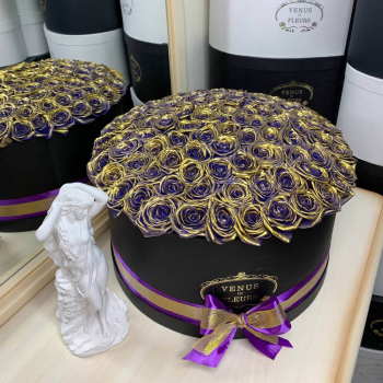 Бронзовые розы в коробке от 9 шт.