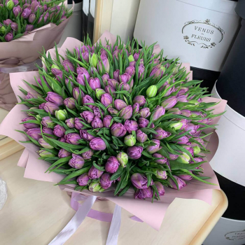 201 сиреневый тюльпан в букете