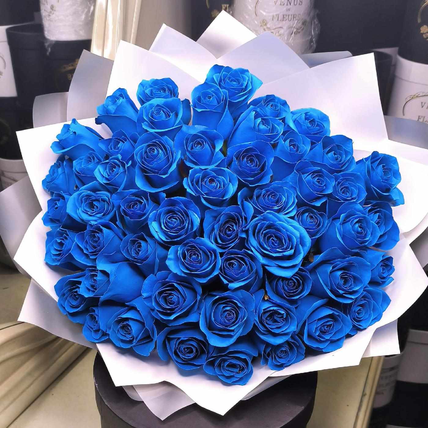 Букет голубых роз от 9 шт. за 4 990 руб. | Бесплатная доставка цветов по  Москве