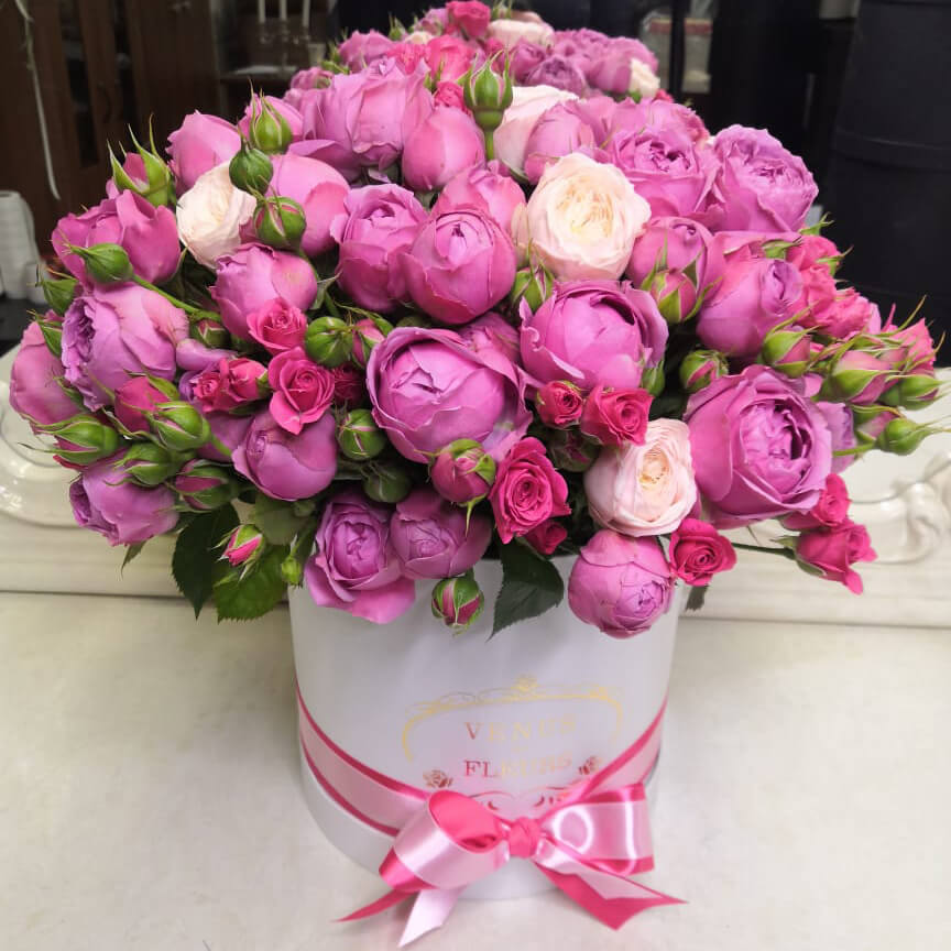 Микс из пионовидных роз от 29 шт. за 17 490 руб. | Бесплатная доставка  цветов по Москве