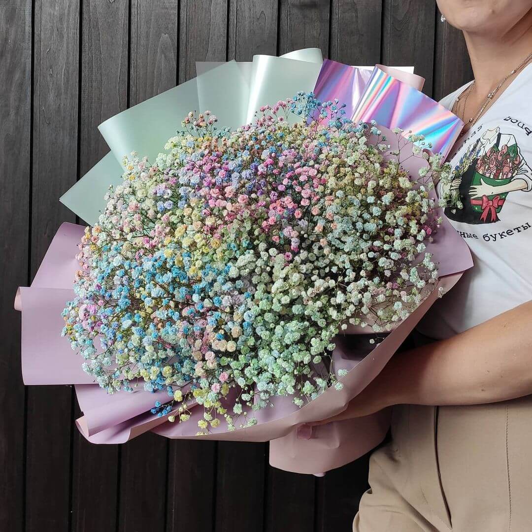 Разноцветные гипсофилы - 25 шт. за 8 290 руб. | Бесплатная доставка цветов  по Москве