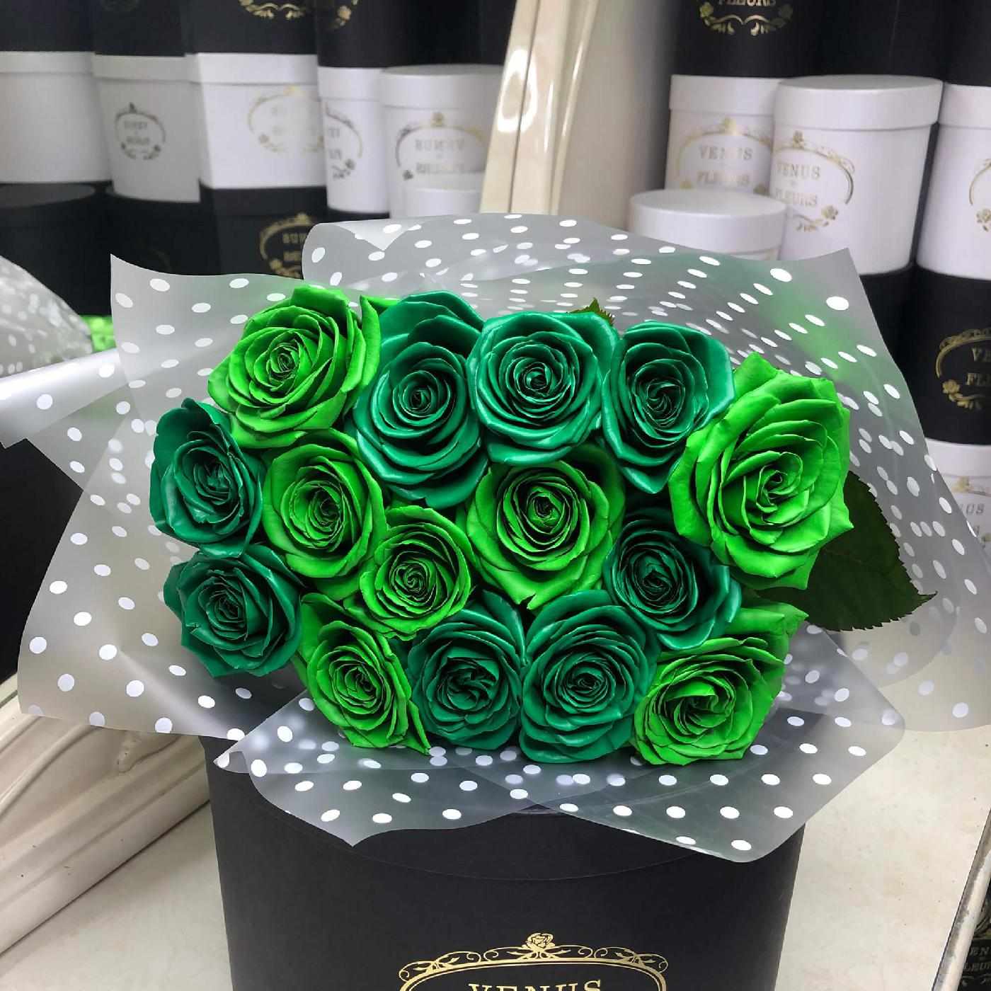 Букет роз Зеленый микс от 9 шт. за 4 990 руб. | Бесплатная доставка цветов  по Москве