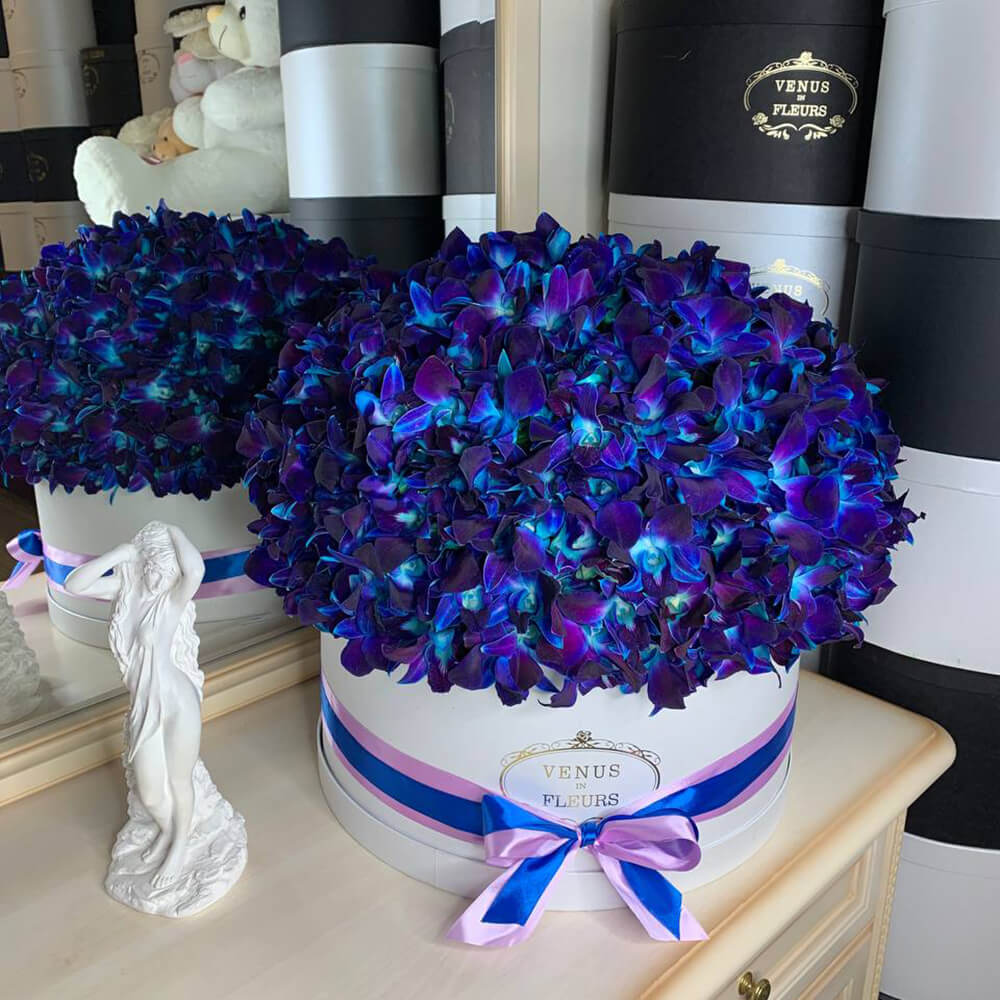 Большой букет из синих орхидей - 201 шт. Большой букет из синих орхидей - 201 шт.